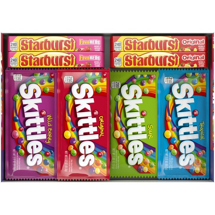 Skittles & Starburst Chewy Candy Variety Pack, Full Size, 30-Count: $28