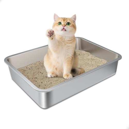 Futam 17.7" x 13.7" Stainless Steel Cat Litter Box: $16.97 Futam 17.7" x 13.7" Stainless Steel Cat Litter Box: $16.97