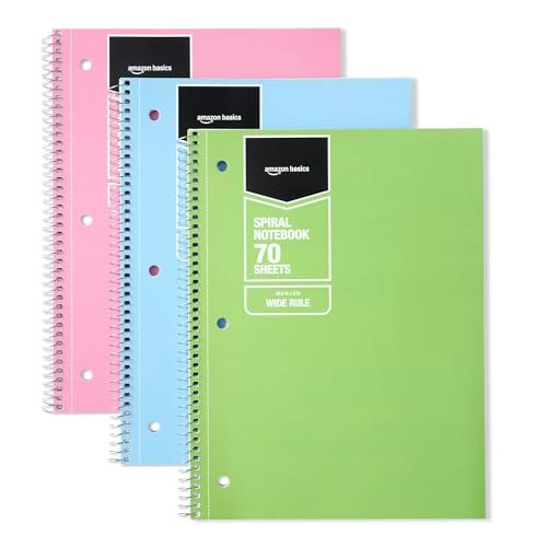 Amazon Basics 8" x 10.5" Wide Ruled Spiral Notebook 3-Pack: $5.14 Amazon Basics 8" x 10.5" Wide Ruled Spiral Notebook 3-Pack: $5.14