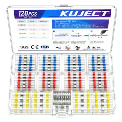 Heat Shrink Solder Seal Wire Connectors 120-Piece Kit for $6 + free shipping w/ Prime