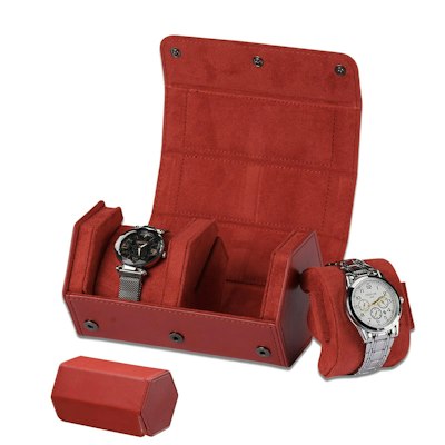 Recycled Leather Watch Travel Case: 1-Cent + free shipping w/ $25