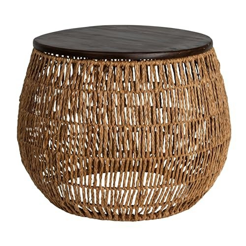 Bloomingville Seagrass and Pine Round Side Table: $173.01 Bloomingville Seagrass and Pine Round Side Table: $173.01