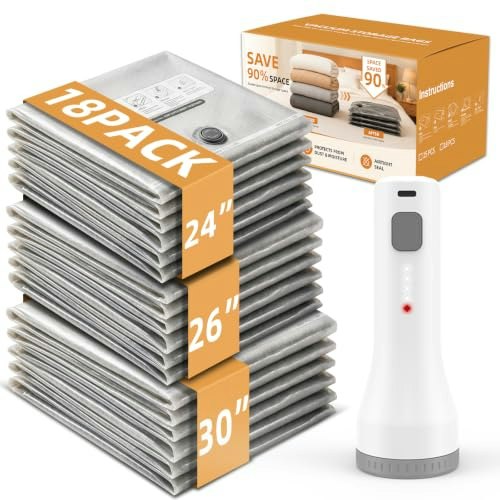Auryao Vacuum Storage Bags with Rechargeable Pump 18-Pack: $20.51 Auryao Vacuum Storage Bags with Rechargeable Pump 18-Pack: $20.51