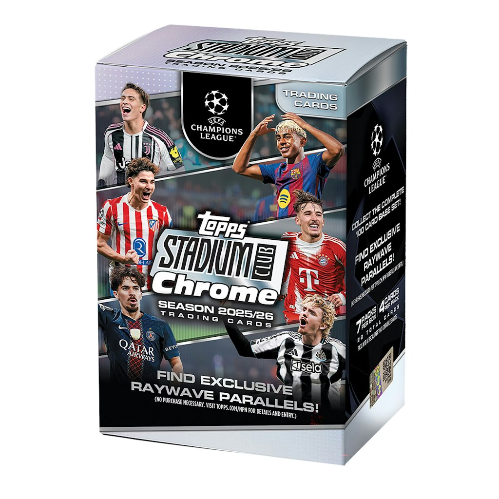 2025/26 Topps Stadium Club Chrome UEFA Champions League Factory Sealed Value Box: $30