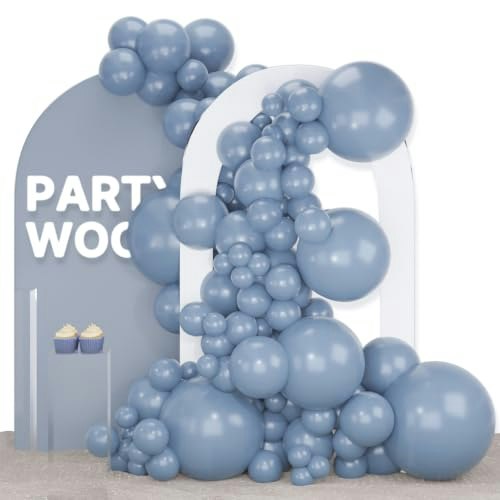 PartyWoo Dusty Blue Balloon Arch Kit 140-Piece Set: $8.99