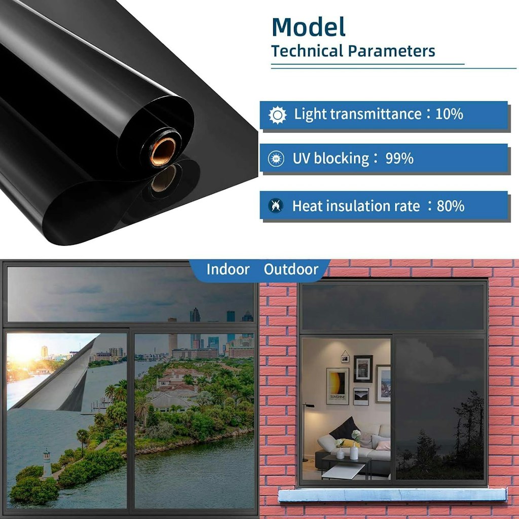 Xiawei 17.5" x 16.4-Foot Roll One-Way Privacy Window Film: $15 Xiawei 17.5" x 16.4-Foot Roll One-Way Privacy Window Film: $15