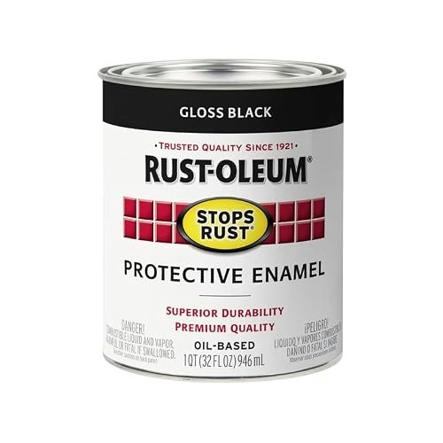 Rust-Oleum Stops Rust Gloss Black Oil-based Industrial Enamel Paint 1-Quart Can: $24.50 Rust-Oleum Stops Rust Gloss Black Oil-based Industrial Enamel Paint 1-Quart Can: $24.50
