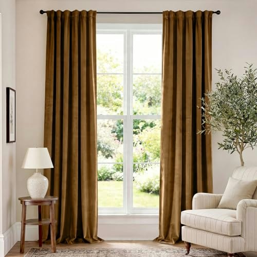 Lazzzy 108-Inch Gold Blackout Curtain Panel: $24.99 Lazzzy 108-Inch Gold Blackout Curtain Panel: $24.99