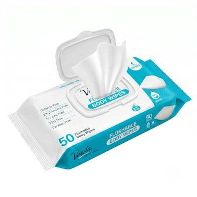 Veeda Flushable Wipes 50-Count for $9 + free shipping w/ Prime