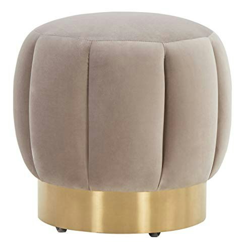 Safavieh Maxine Channel-Tufted Velvet and Gold Ottoman: $148.99
