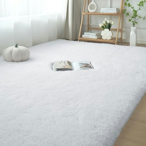 6x9-Foot White Shag Area Rug: $46.95