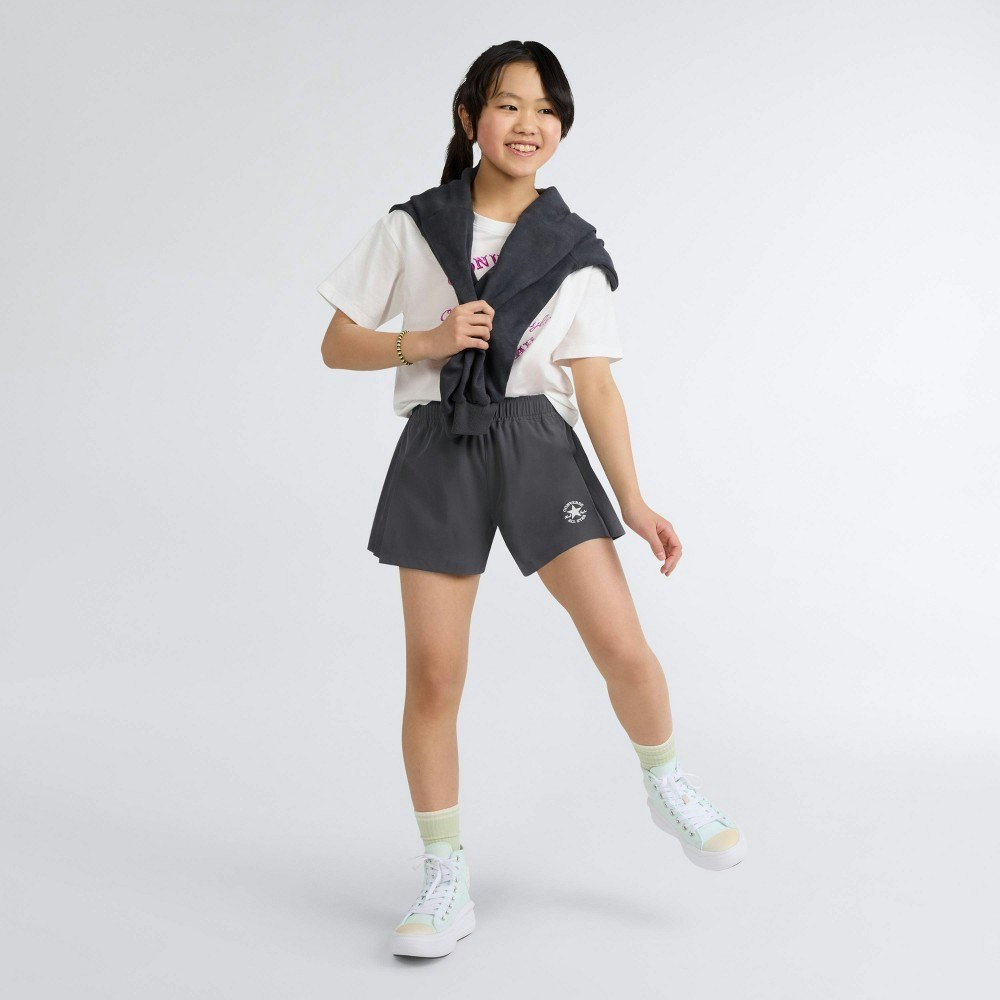Converse Girls' Pleated Woven Shorts: $20