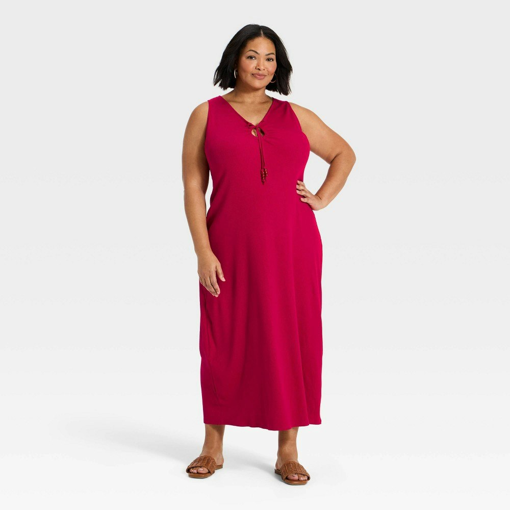 A New Day Women's Keyhole Beaded Knit Maxi Dress 4X: $15 A New Day Women's Keyhole Beaded Knit Maxi Dress 4X: $15