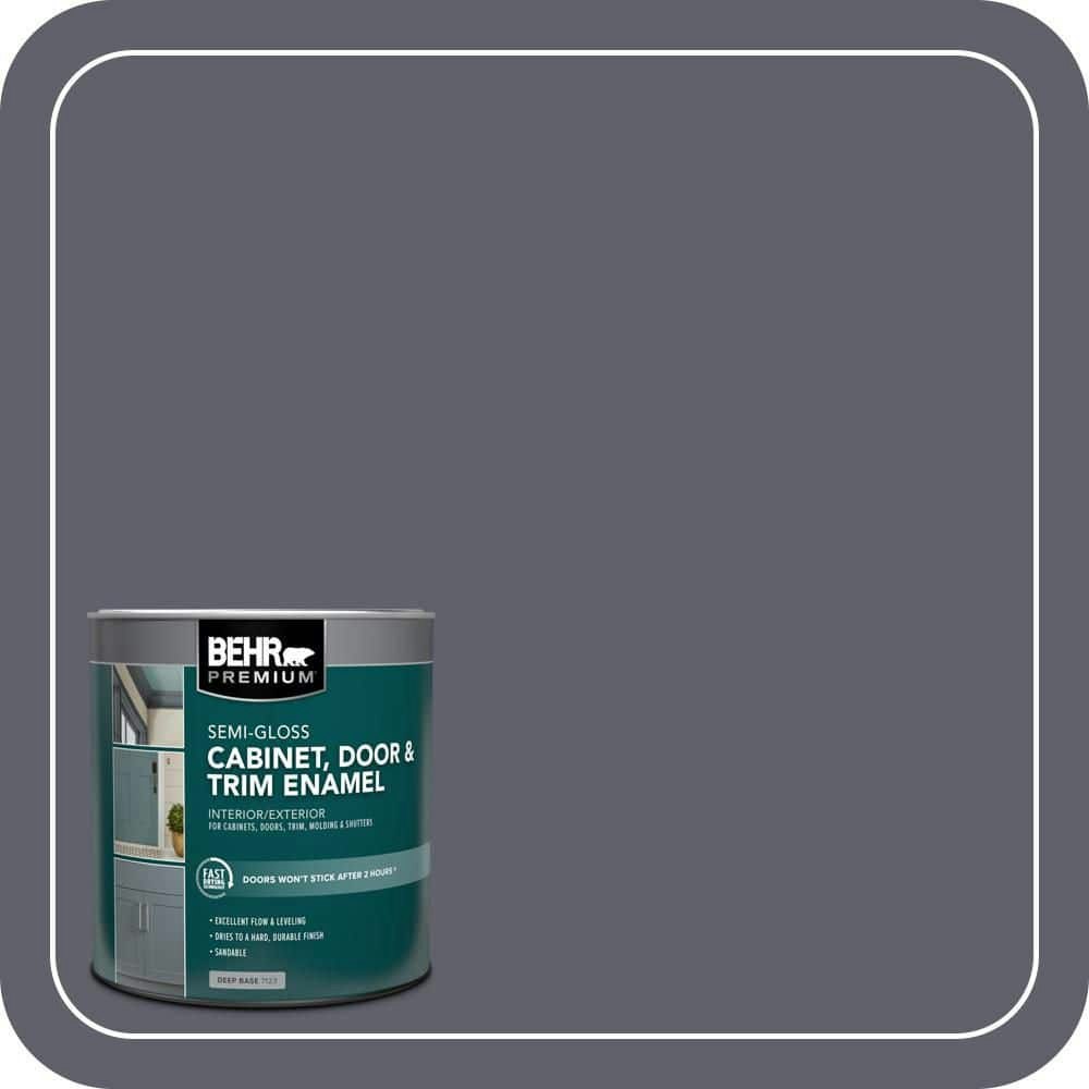 Behr Script Ink Semi-Gloss Enamel Cabinet Door and Trim Paint 1-Quart: $19.14 Behr Script Ink Semi-Gloss Enamel Cabinet Door and Trim Paint 1-Quart: $19.14