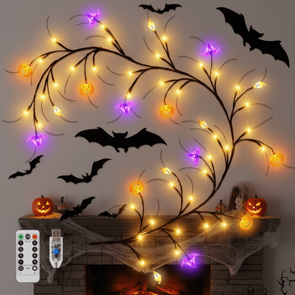 Fohil 6-Foot 54-LED Lighted Halloween Willow Vine Garland: $11.99 Fohil 6-Foot 54-LED Lighted Halloween Willow Vine Garland: $11.99
