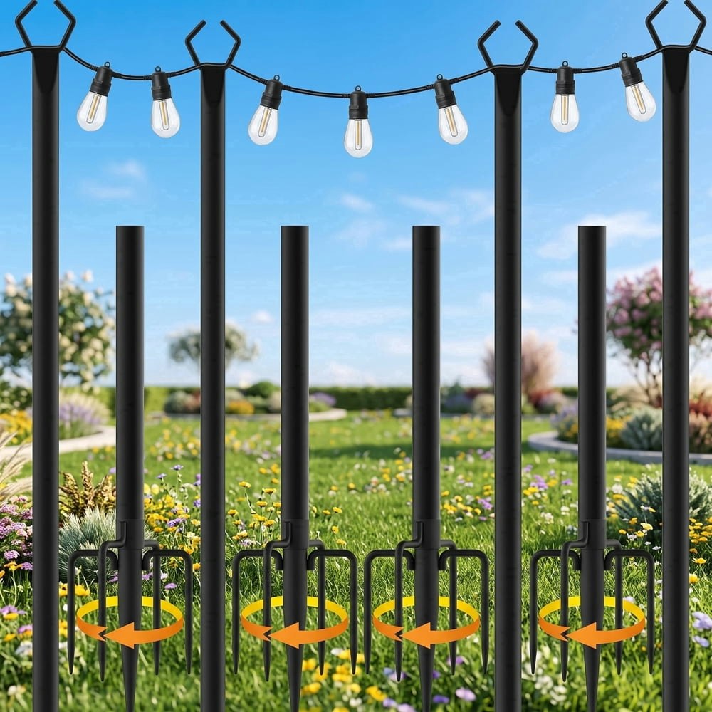 10-Foot String Light Poles 4-Pack: $55.89