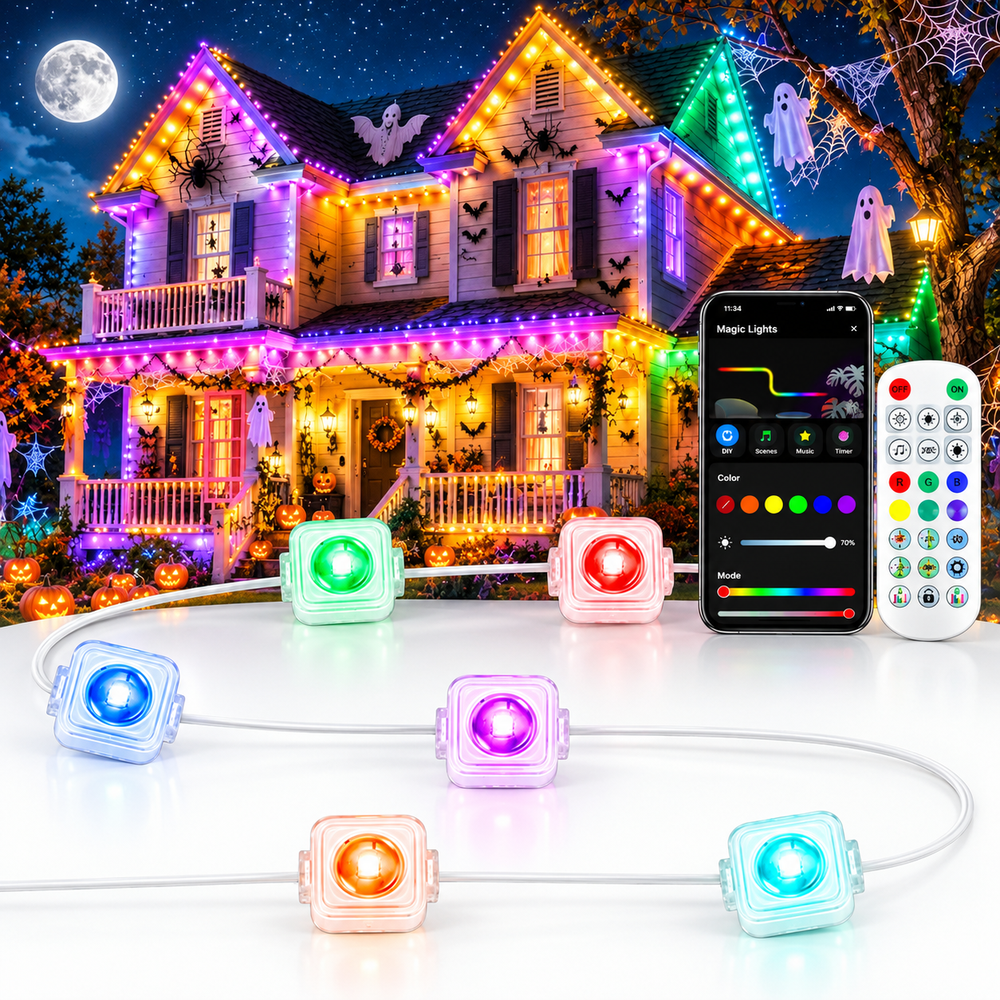 Naeqieo 100-Foot Permanent Outdoor Smart LED Lights: $55.99