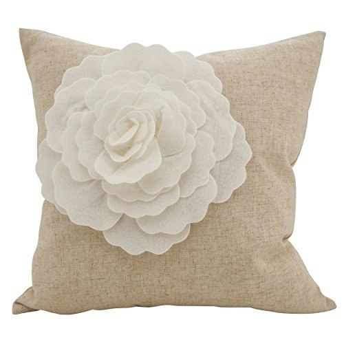 Saro Lifestyle Fiorire Collection 18-inch Lotus Flower Felt Throw Pillow: $28