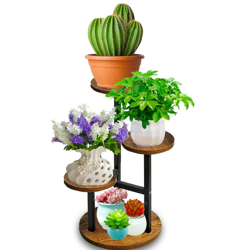 Flyclix 3-Tier Wooden and Metal Plant Stand: $16.99