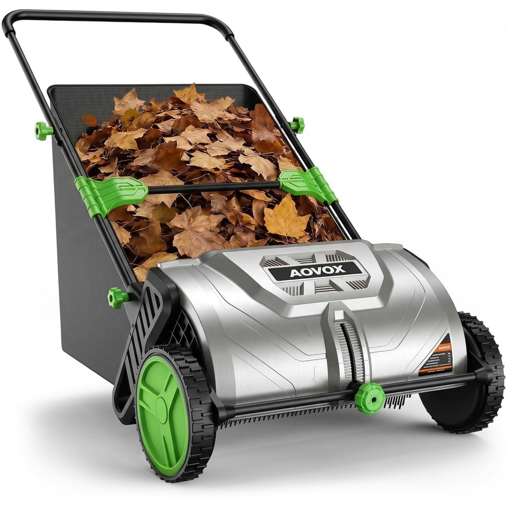 26-Inch Push Lawn Sweeper with 3.5 cu.ft. Hopper Bag: $108.99