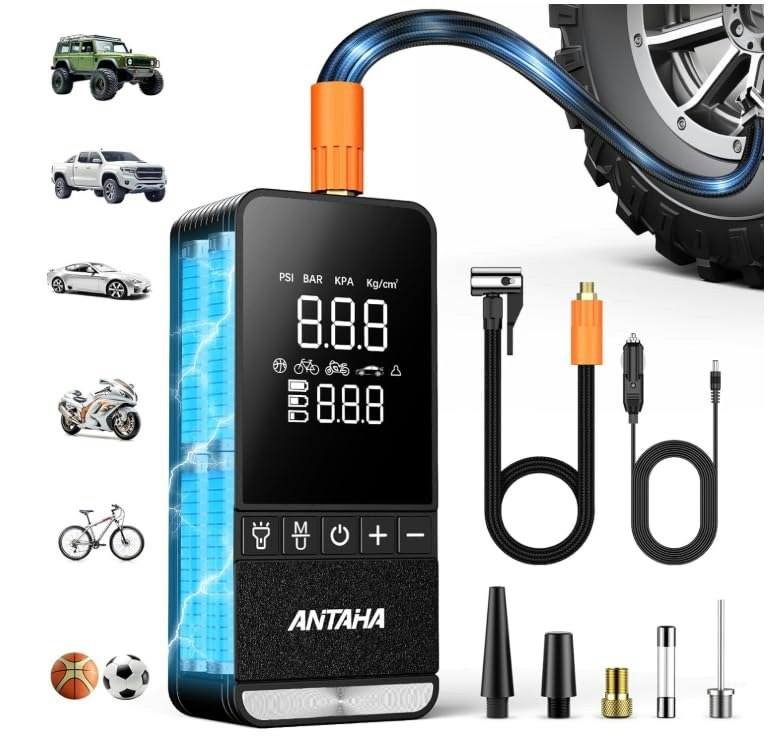 Antaha 150-PSI Cordless Portable Tire Inflator: $27