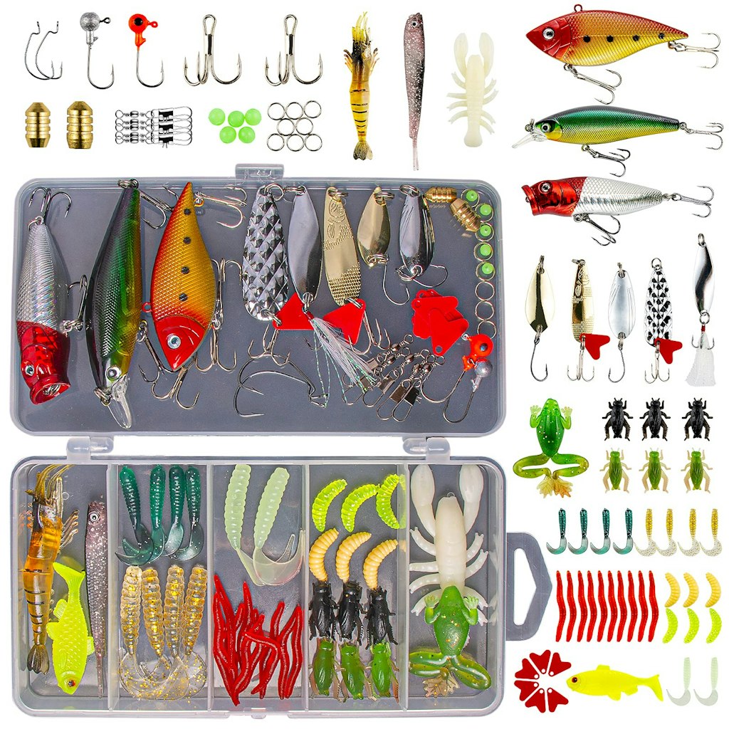 78-Piece Fishing Lures Tackle Kit: $9.99 w/ Prime 78-Piece Fishing Lures Tackle Kit: $9.99 w/ Prime