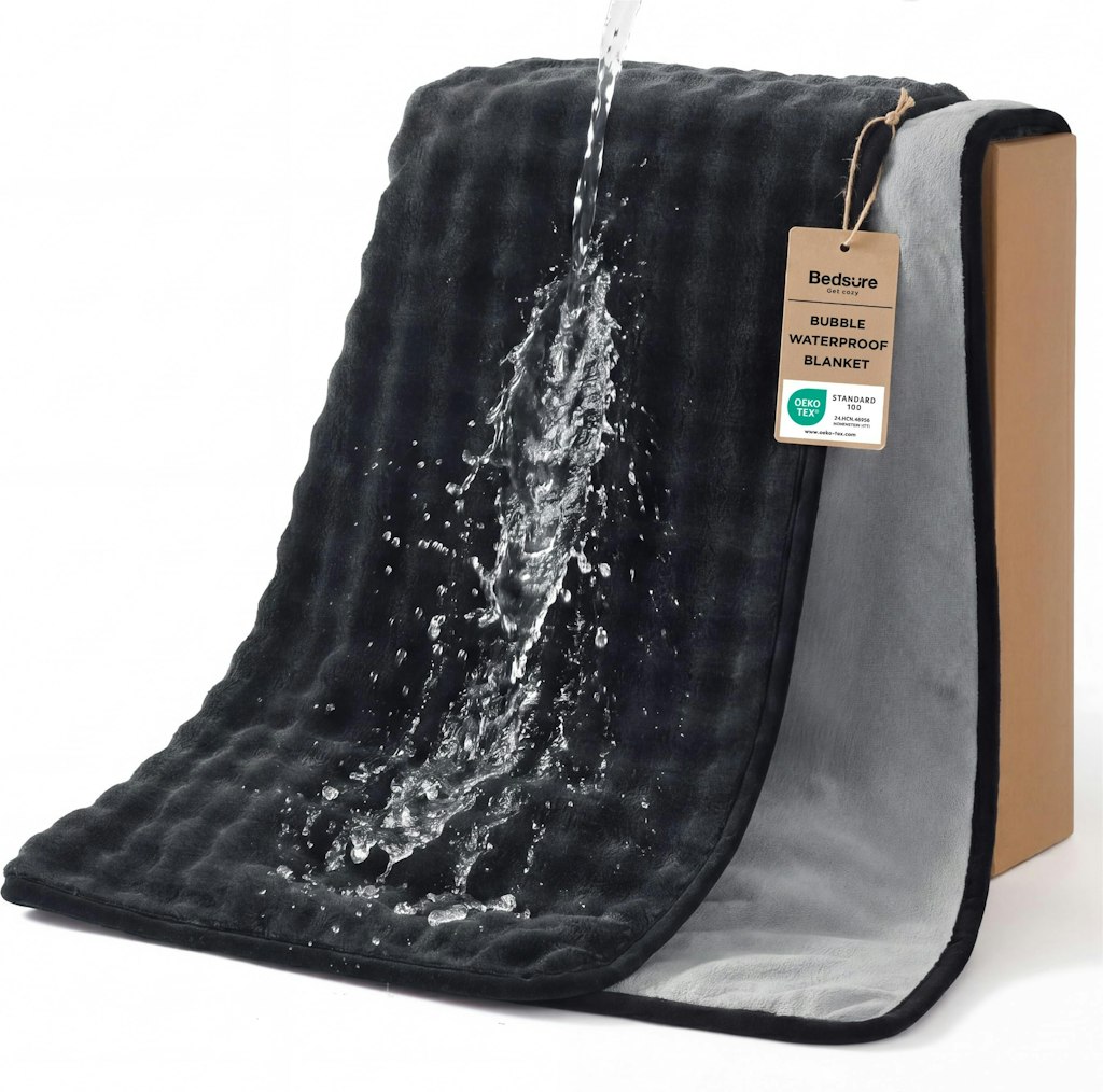 Bedsure 50" x 60" Bubble Waterproof Throw Blanket: $24