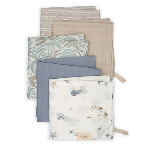 Crane Baby 100% Cotton Washcloth 5-Pack: $13.85