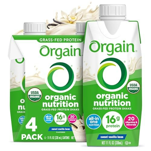 Orgain Organic Grass-Fed Dairy 16g Protein Shake 4-Pack: $8.99 Orgain Organic Grass-Fed Dairy 16g Protein Shake 4-Pack: $8.99