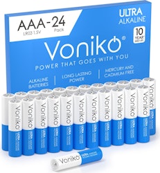 Voniko AAA 1.5V Alkaline Batteries 24-Pack for $6.21 via Sub. & Save + free shipping w/ Prime