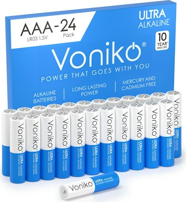 Voniko AAA 1.5V Alkaline Batteries 24-Pack for $6.21 via Sub. & Save + free shipping w/ Prime