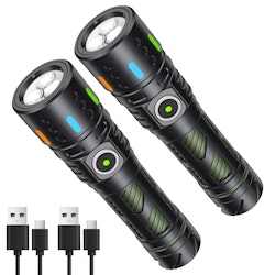 Hoxida Rechargeable Small Flashlight 2-Pack for $20 + free shipping w/ Prime