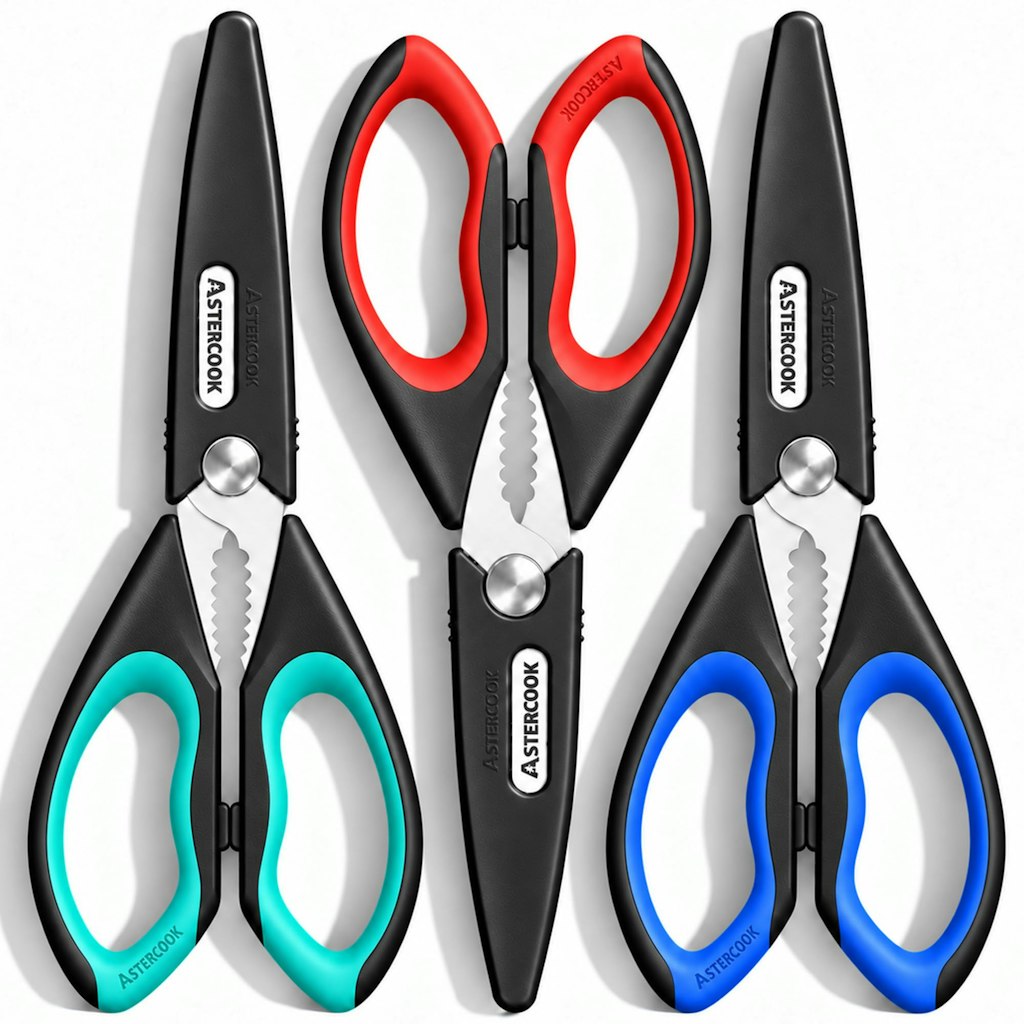 Astercook Stainless Steel Kitchen Shears 3-Pack: $9.99