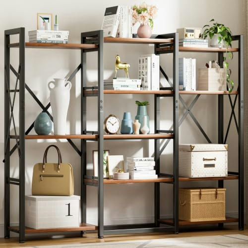 GTPLAYER 5-Tier Industrial Bookshelf: $89.97