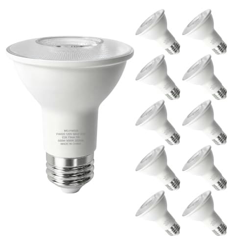PAR20 7W 5,000K LED Flood Light Bulb 10-Pack: $26.94