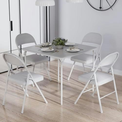 Vecelo 5-Piece Portable Folding Card Table and Chair Set: $129.99