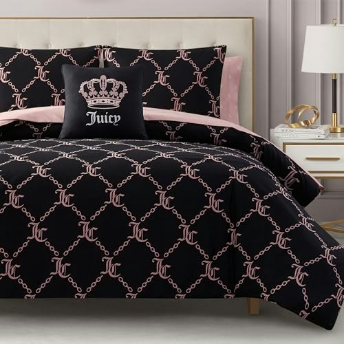 Juicy Couture Black Link Logo Comforter Set 8-Piece Full Bed in a Bag: $99.99 Juicy Couture Black Link Logo Comforter Set 8-Piece Full Bed in a Bag: $99.99