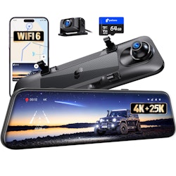 Pelsee S12 Native 4K + 2.5K Mirror Dash Cam w/ 64GB Card & GPS for $126 + free shipping