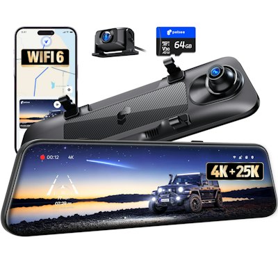 Pelsee S12 Native 4K + 2.5K Mirror Dash Cam w/ 64GB Card & GPS for $126 + free shipping