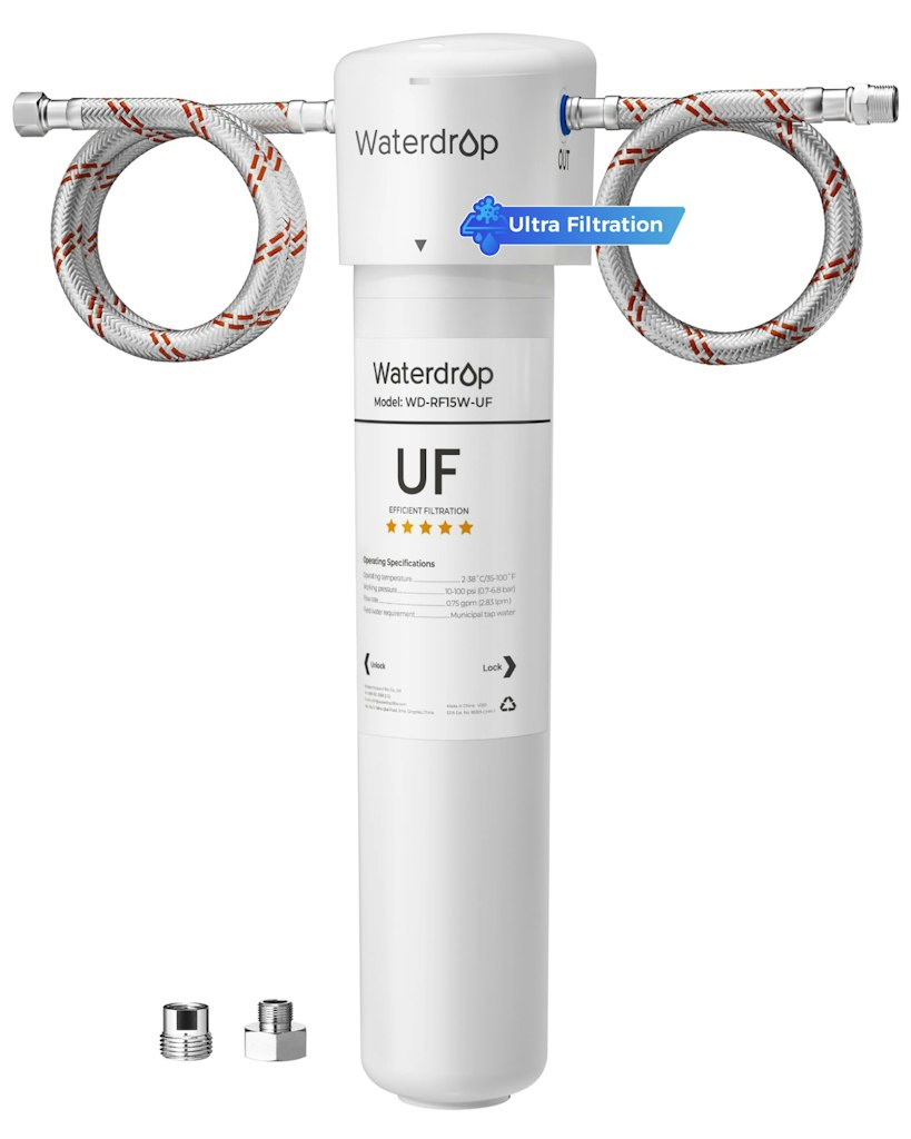 Waterdrop 15UAW-UF 0.01 Micron Ultra Filtration Under Sink Water Filter System: $64