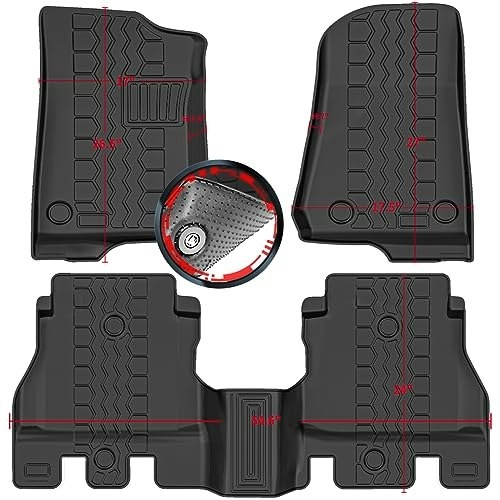 Jeep Wrangler JL Unlimited 4-Door All-Weather Floor Mats: $32.29
