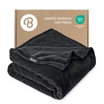 Bare Home Microplush Fleece Throw Blanket: $25