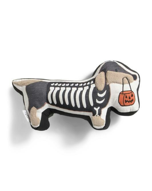 CR Curious by Cynthia Rowley Skeleton Dachshund Pillow: $10