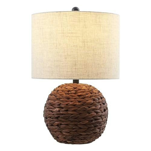 Jonathan Y Camilo 21.5-Inch Woven Rattan Globe Table Lamp: $84.26