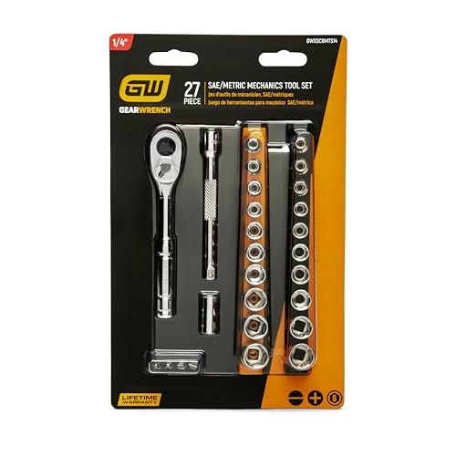 GearWrench 1/4\" Drive 27-Piece SAE and Metric Mechanics Tool Set: $27.33 GearWrench 1/4\" Drive 27-Piece SAE and Metric Mechanics Tool Set: $27.33