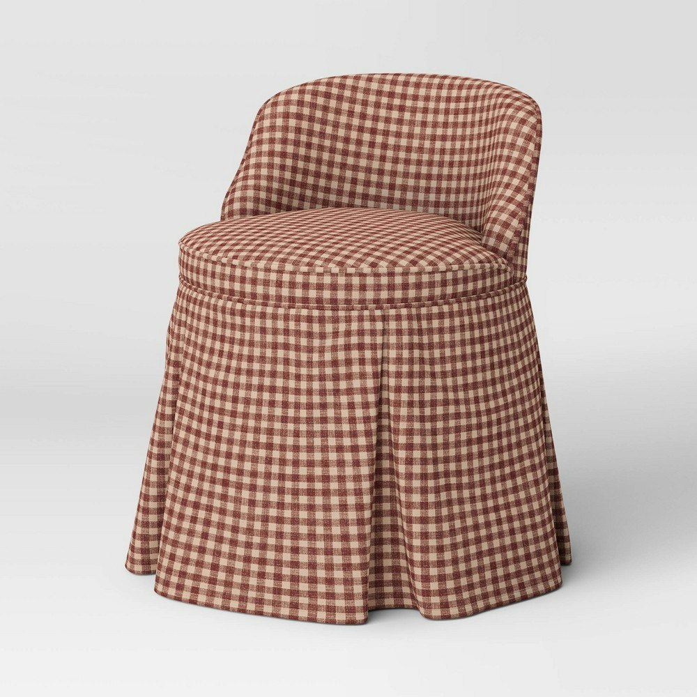 Threshold Whitaker Gingham Berry Vanity Chair: $310 Threshold Whitaker Gingham Berry Vanity Chair: $310