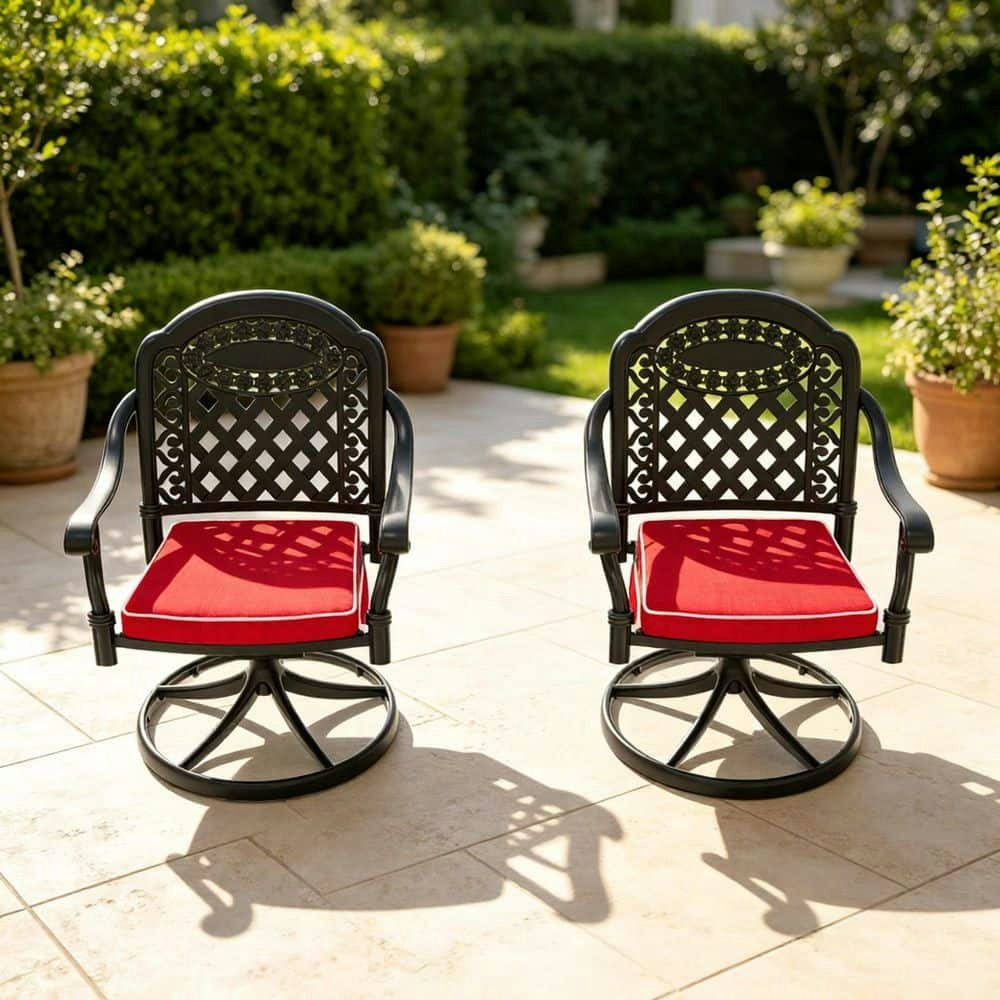 Metal Lounge Chair with Red Cushions 2-Pack: $447.03 Metal Lounge Chair with Red Cushions 2-Pack: $447.03