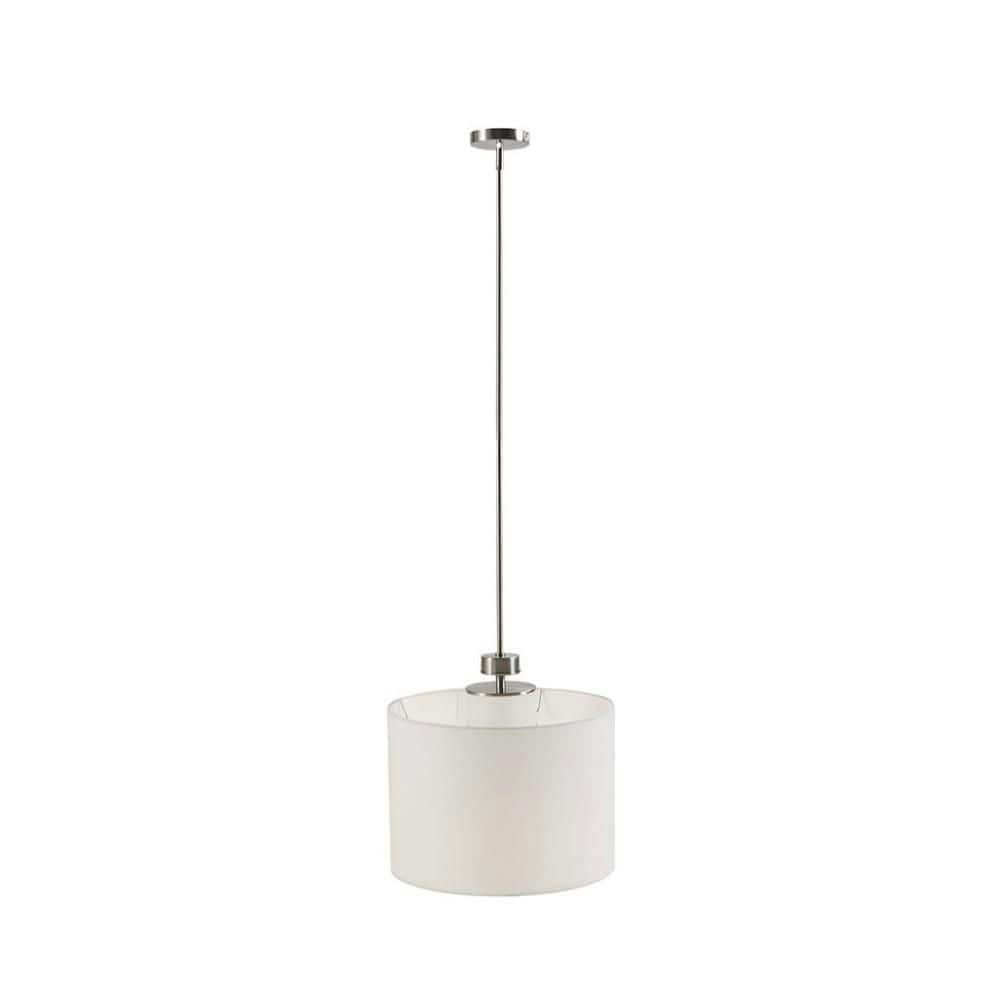 62-Inch Metal Chandelier with White Linen Drum Shade and Glass Diffuser: $371.78 62-Inch Metal Chandelier with White Linen Drum Shade and Glass Diffuser: $371.78