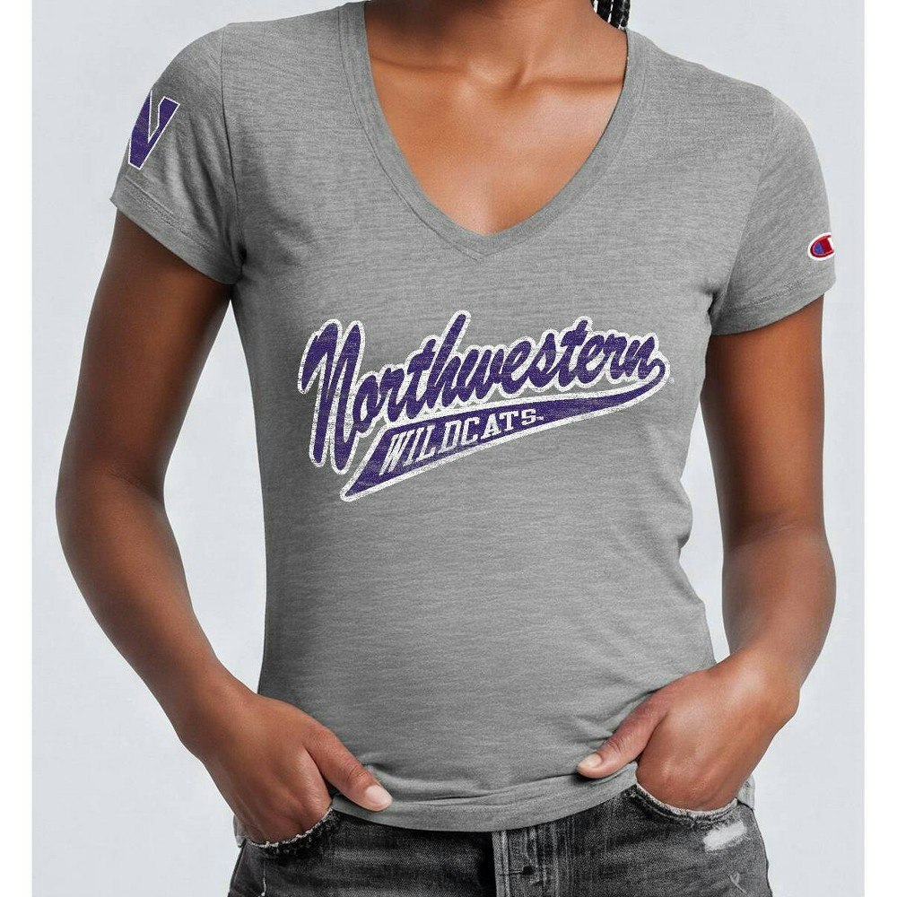 Northwestern Wildcats Women's Champion V-Neck Shirt: $34.99 Northwestern Wildcats Women's Champion V-Neck Shirt: $34.99