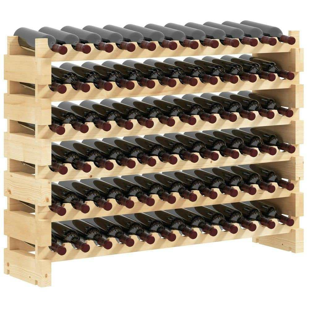 72-Bottle Natural Wood Wine Rack: $70.95